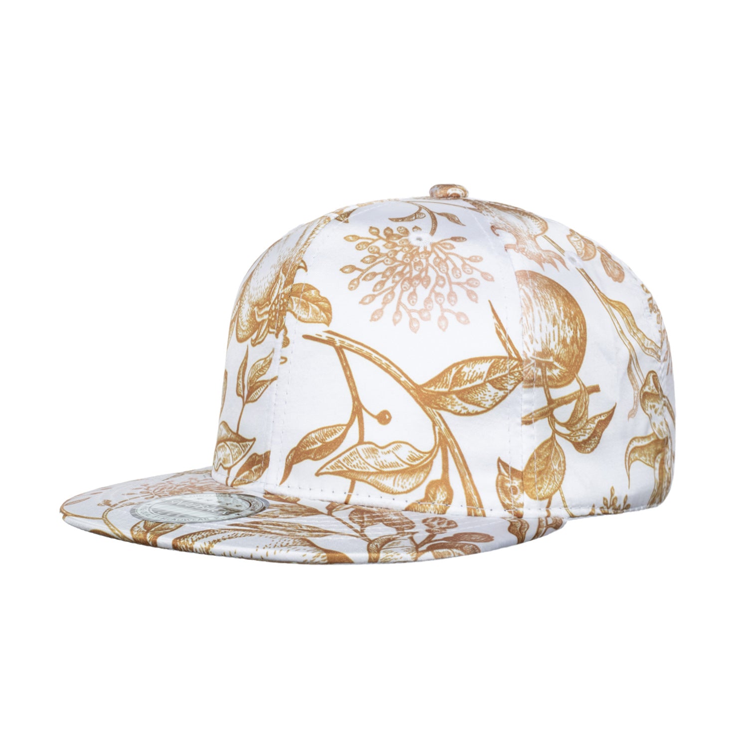 Wholesale Flat brim baseball cap with digital print of coconut tree pattern